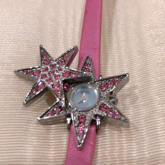 NWT Badgley Mischka Pink Rhinestone Watch - Picture 6 of 13